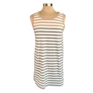 NEW Z Supply Taupe Ombre Striped Dress Womens LARGE Sleeveless T-shirt Dress